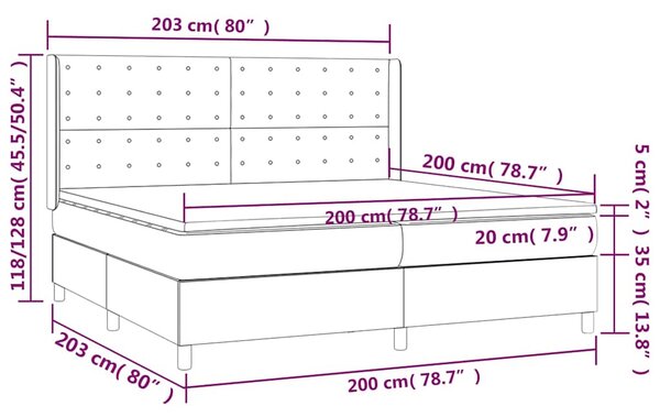 Box spring postel s matrací tmavě hnědá 200x200 cm textil 3132340
