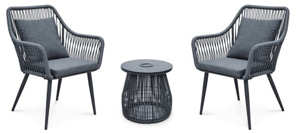 Set zahradního nábytku šedý s podsvícením AZS-L1314 GREY