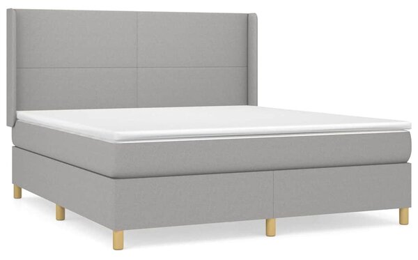 Box spring postel s matrací světle šedá 160 x 200 cm textil 3131841
