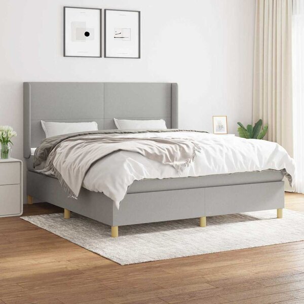 Box spring postel s matrací světle šedá 160 x 200 cm textil 3131841