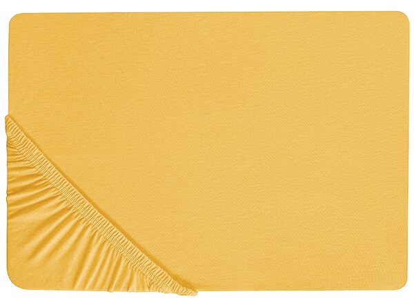 Prostěradlo s gumou JANBU Bavlna 90 x 200 cm Hořčicová