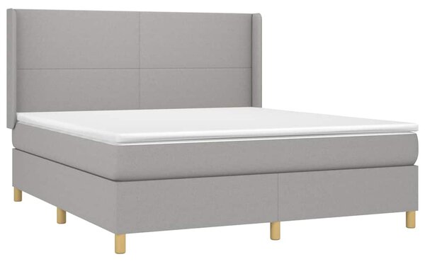 Box spring postel s matrací světle šedá 160 x 200 cm textil 3131841