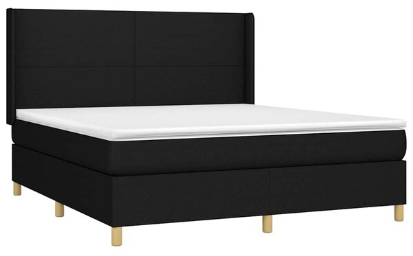 Box spring postel s matrací černá 160x200 cm textil 3131843