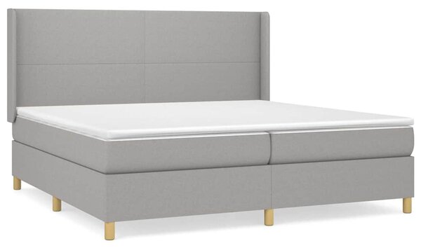 Box spring postel s matrací světle šedá 200 x 200 cm textil 3131857