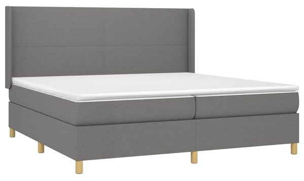 Box spring postel s matrací tmavě šedá 200x200 cm textil 3131858