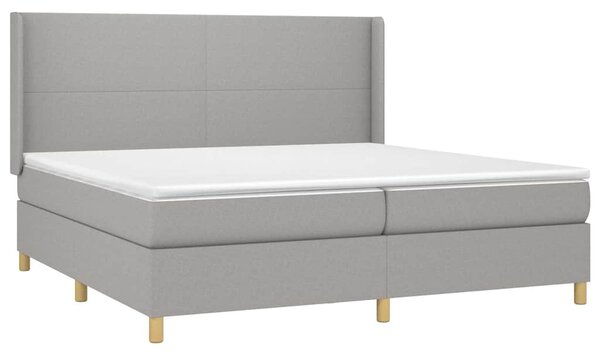 Box spring postel s matrací světle šedá 200 x 200 cm textil 3131857