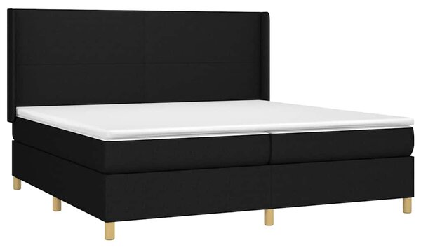 Box spring postel s matrací a LED černá 200x200 cm textil 3138743