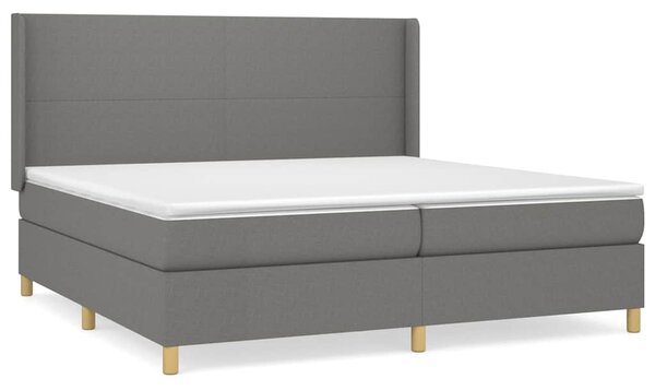 Box spring postel s matrací tmavě šedá 200x200 cm textil 3131858