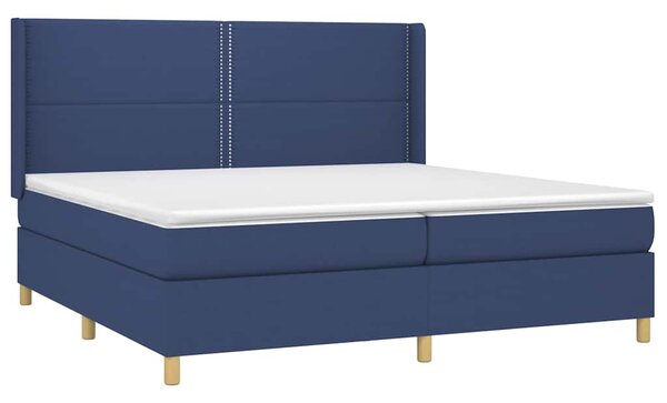 Box spring postel s matrací modrá 200x200 cm textil 3131943