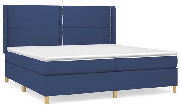 Box spring postel s matrací modrá 200x200 cm textil 3131943