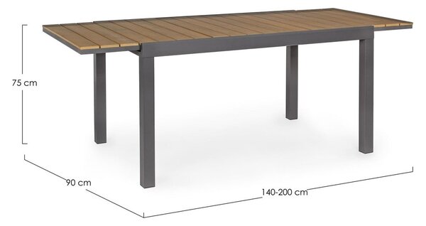 Hliníkový zahradní jídelní stůl 90x140 cm Elias – Bizzotto