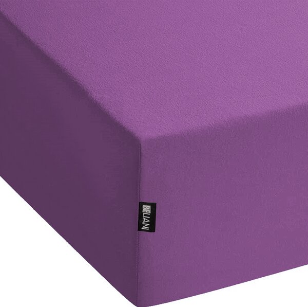 Prostěradlo s gumou JANBU Bavlna 90 x 200 cm Purpurová