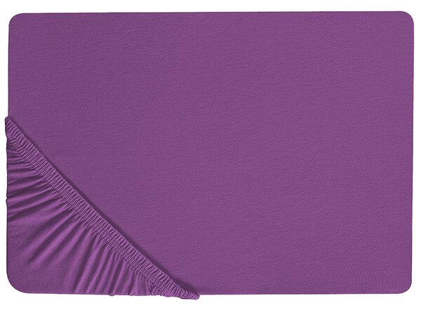 Prostěradlo s gumou JANBU Bavlna 90 x 200 cm Purpurová