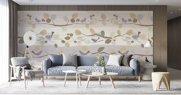 Vliesová obrazová tapeta, Větvičky, Z66892, 5,10 X 3 m, Satin Flowers, Zambaiti Parati