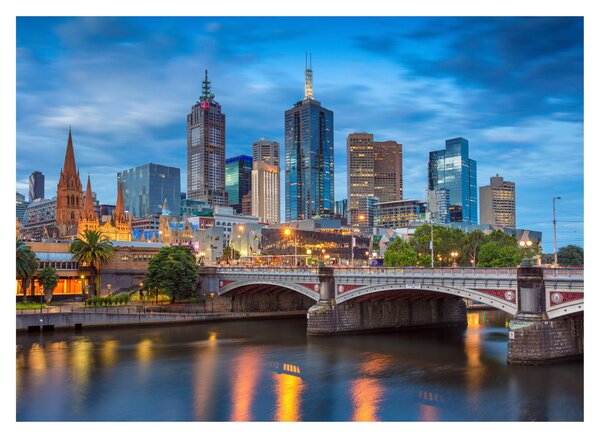 Skleněný obraz města Melbourne (70x50 cm)
