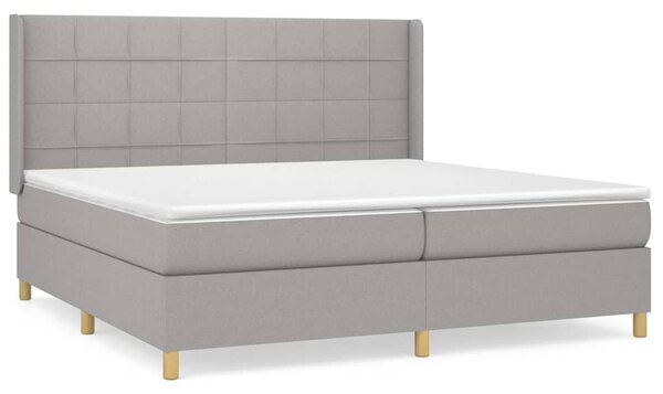 Box spring postel s matrací světle šedá 200 x 200 cm textil 3132017
