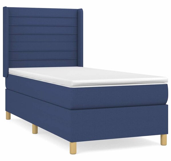 Box spring postel s matrací modrá 80x200 cm textil 3132031