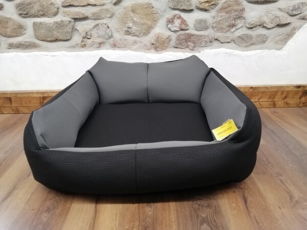 Cerino Pelech pro střední plemena IMOLA 110 x 95 x 15 - ŠEDÁ / ČERNÁ VZOR