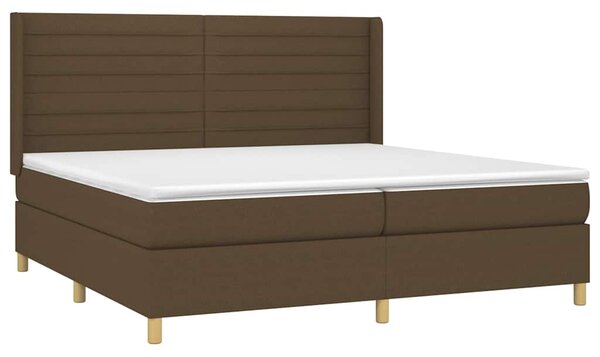 Box spring postel s matrací tmavě hnědá 200x200 cm textil 3132100