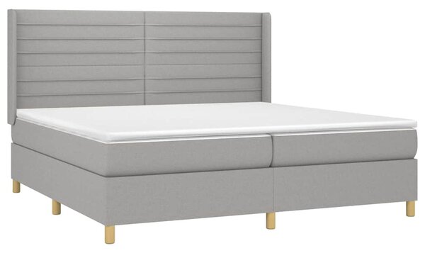 Box spring postel s matrací světle šedá 200 x 200 cm textil 3132097