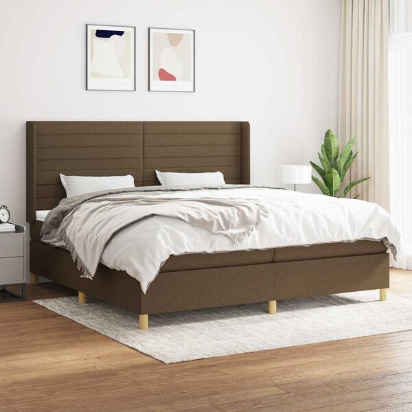 Box spring postel s matrací tmavě hnědá 200x200 cm textil 3132100
