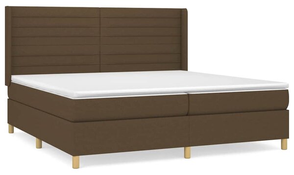 Box spring postel s matrací tmavě hnědá 200x200 cm textil 3132100