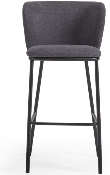 Kave Home Tmavě šedá barová židle Ciselia 75 cm