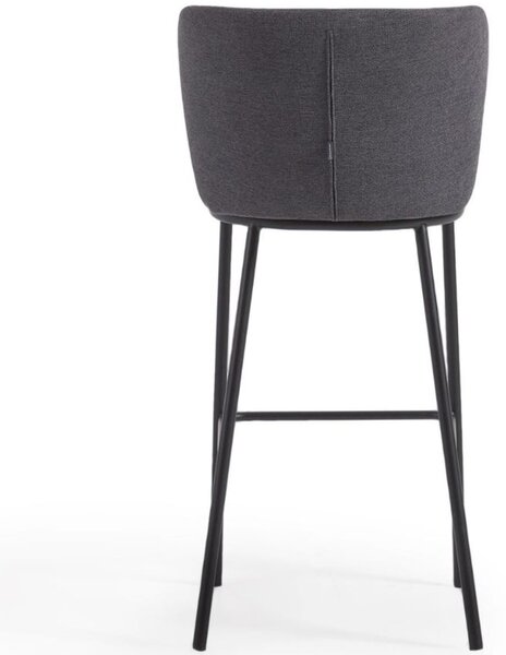 Kave Home Tmavě šedá barová židle Ciselia 75 cm