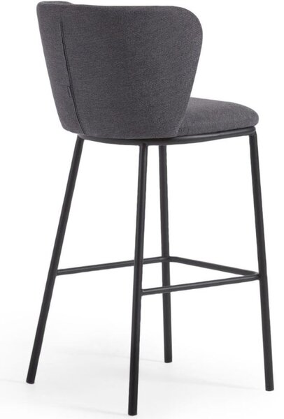 Kave Home Tmavě šedá barová židle Ciselia 75 cm