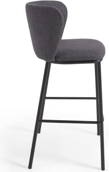 Kave Home Tmavě šedá barová židle Ciselia 75 cm
