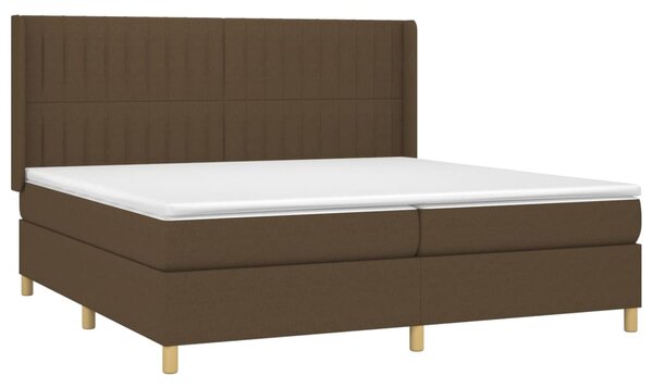 Box spring postel s matrací tmavě hnědá 200x200 cm textil 3132180