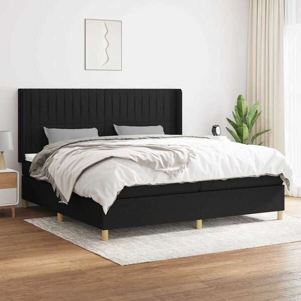 Box spring postel s matrací černá 200x200 cm textil 3132179