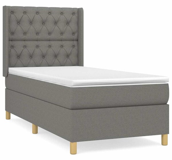 Box spring postel s matrací tmavě šedá 80 x 200 cm textil 3132186