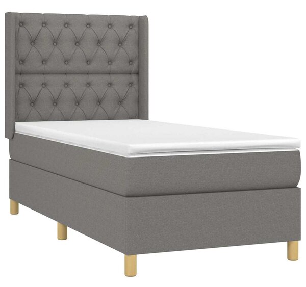 Box spring postel s matrací tmavě šedá 80 x 200 cm textil 3132186