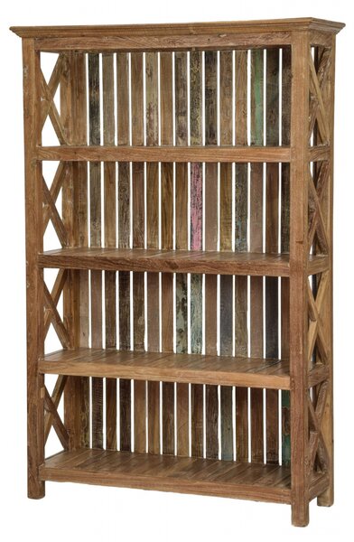 Regál z teakového dřeva, 120x40x180cm (7B)