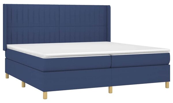 Box spring postel s matrací modrá 200x200 cm textil 3132183