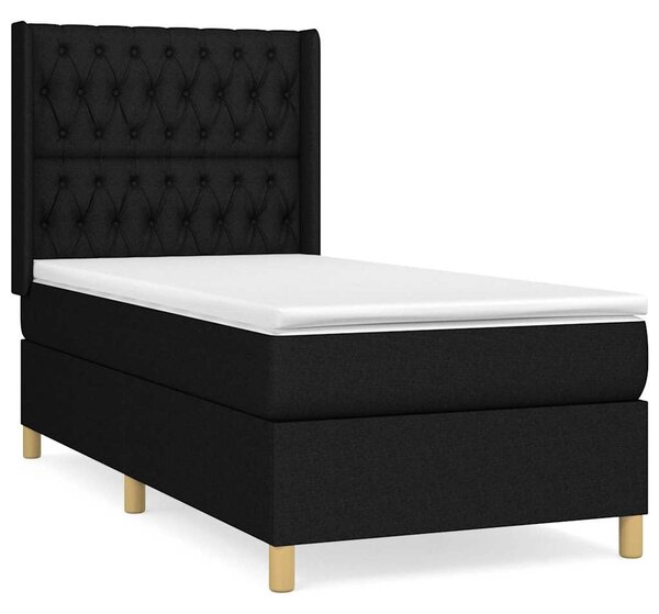 Box spring postel s matrací černá 90x190 cm textil 3132195