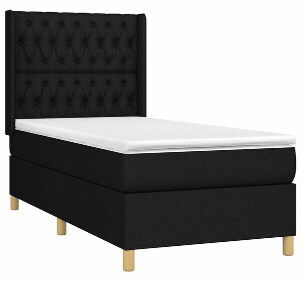 Box spring postel s matrací černá 90x190 cm textil 3132195