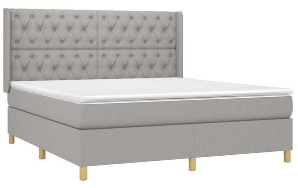 Box spring postel s matrací světle šedá 160 x 200 cm textil 3132241