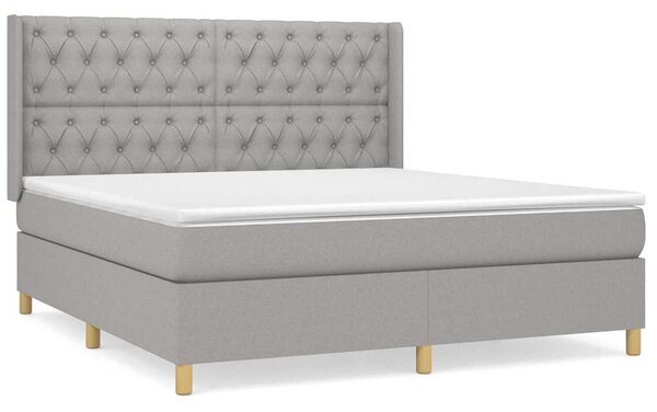 Box spring postel s matrací světle šedá 160 x 200 cm textil 3132241