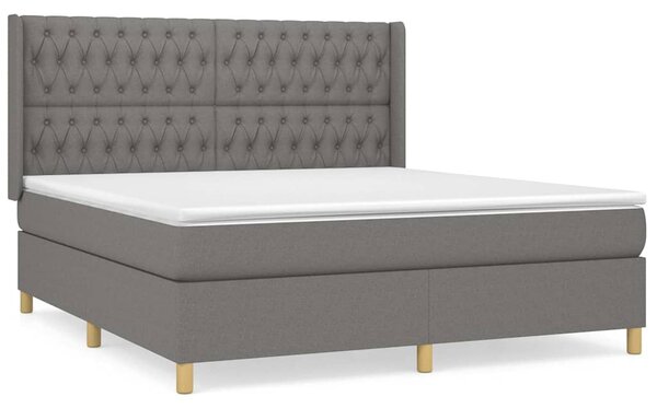 Box spring postel s matrací tmavě šedá 180x200 cm textil 3132250
