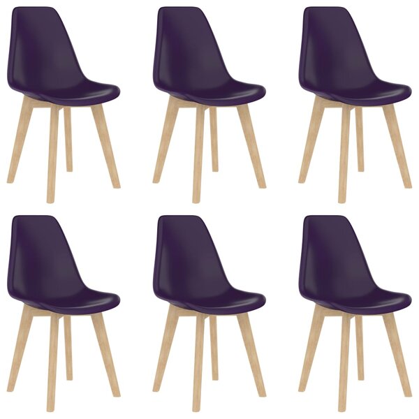 Jídelní židle 6 ks fialové plast