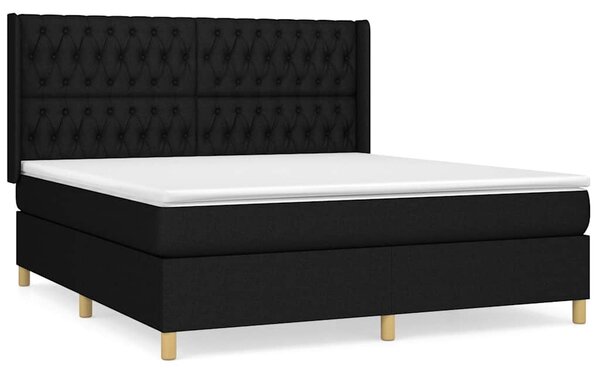 Box spring postel s matrací černá 180x200 cm textil 3132251