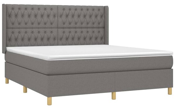 Box spring postel s matrací tmavě šedá 180x200 cm textil 3132250