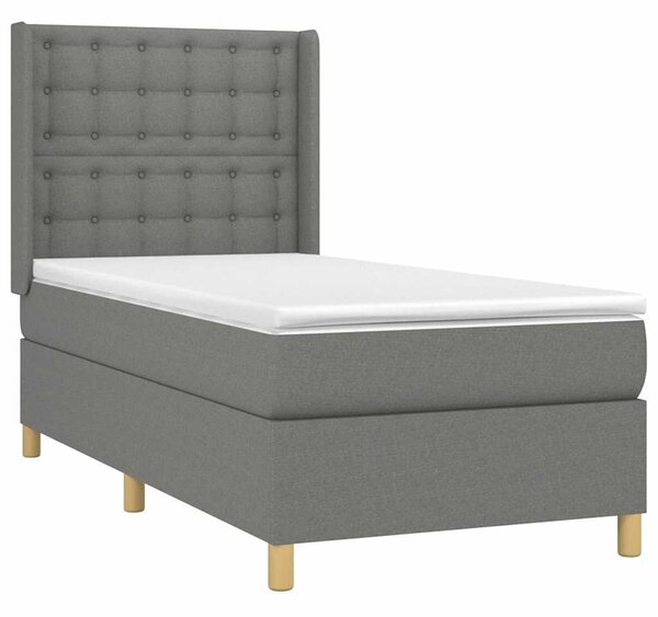 Box spring postel s matrací tmavě šedá 80 x 200 cm textil 3132266