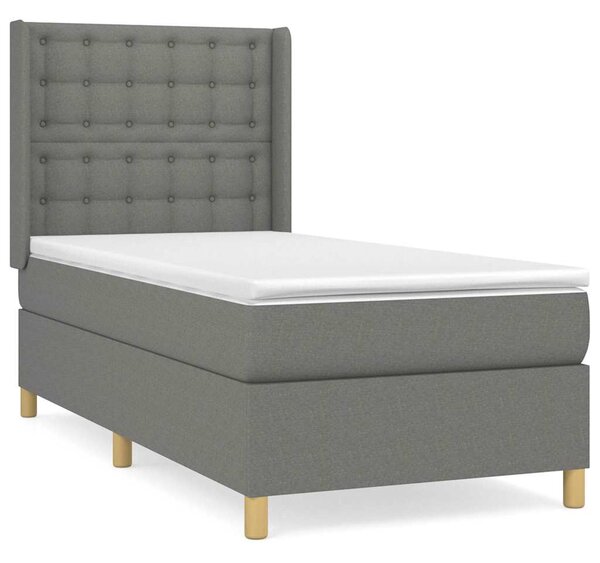 Box spring postel s matrací tmavě šedá 80 x 200 cm textil 3132266