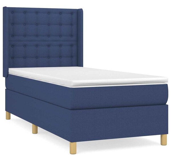 Box spring postel s matrací modrá 80x200 cm textil 3132271