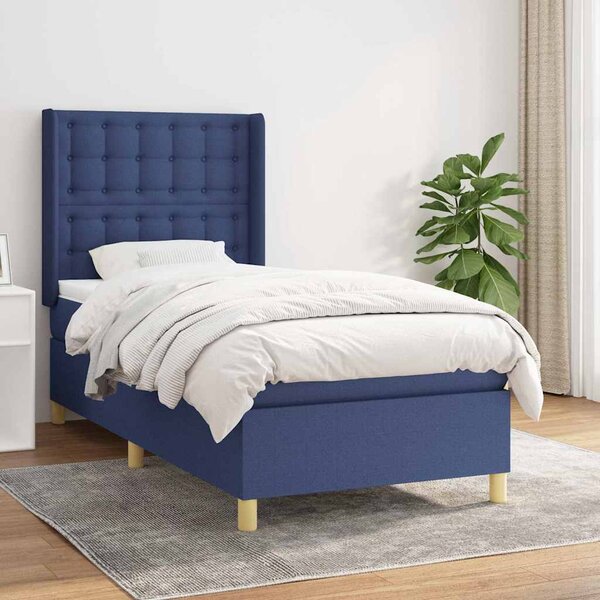 Box spring postel s matrací modrá 80x200 cm textil 3132271