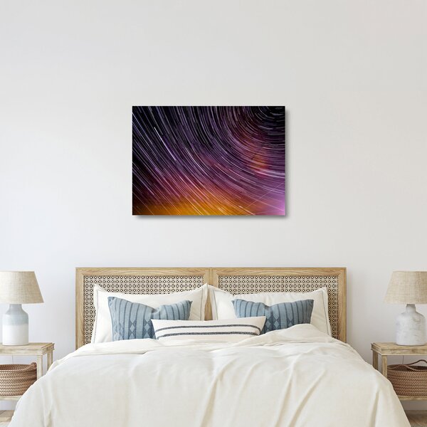 Skleněný obraz rozmazaných hvězd na obloze (70x50 cm)