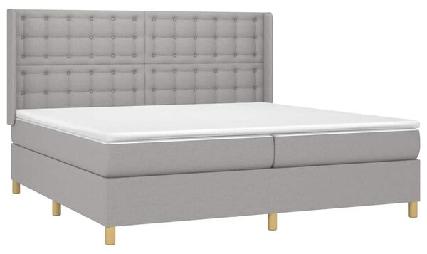 Box spring postel s matrací světle šedá 200 x 200 cm textil 3132337